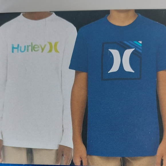 3/$30 Hurley Boy's 👦 Classic Crew Neck Graphic Logo T-shirt 2pk - Picture 6 of 11